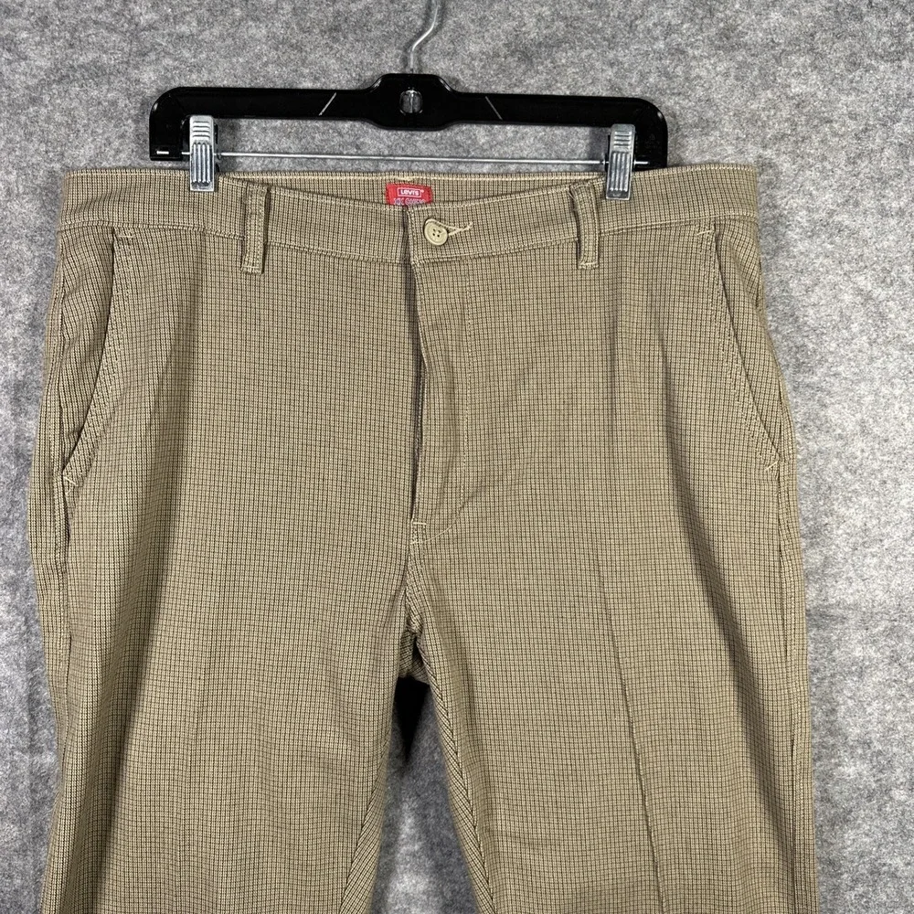 Levi's Men's XX Chino Standard Taper 36/34(38x30) Houndstooth Brown Pants Hemmed